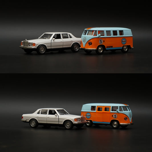 1:36 Benz , Volkswagen T1 Bus Diecast Combo (White,Blue top) -  Kunju Vandi  