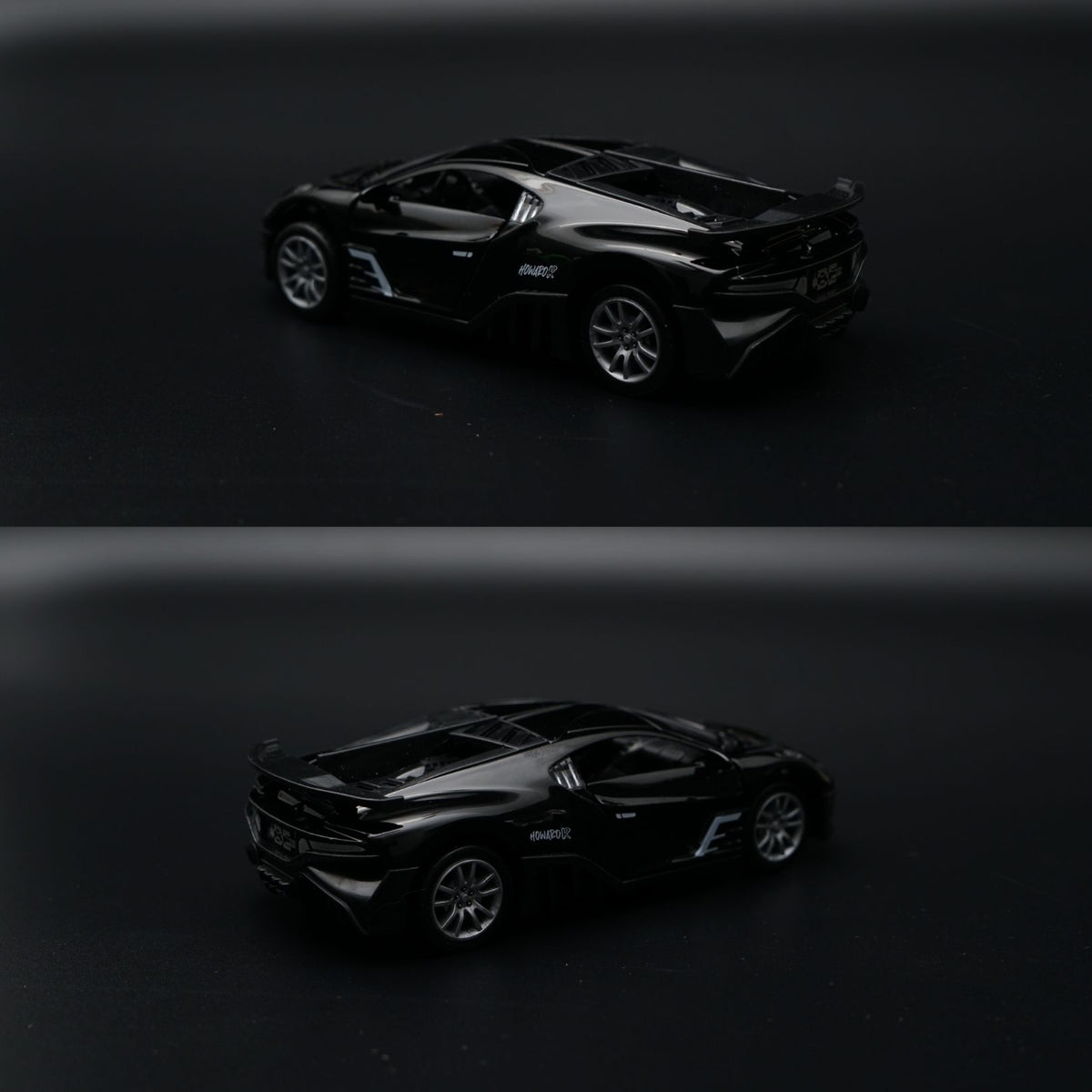 1:36 Bugatti Diecast Hypercar | Matte Black | Racing Number Livery -  Kunju Vandi