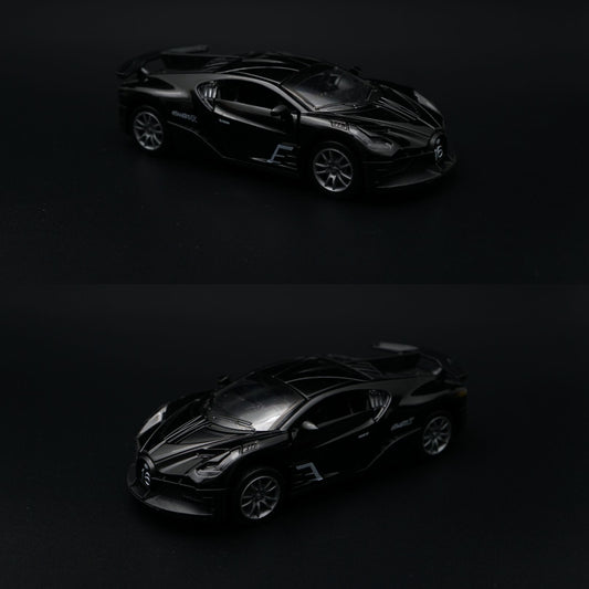 1:36 Bugatti Diecast Hypercar | Matte Black | Racing Number Livery -  Kunju Vandi