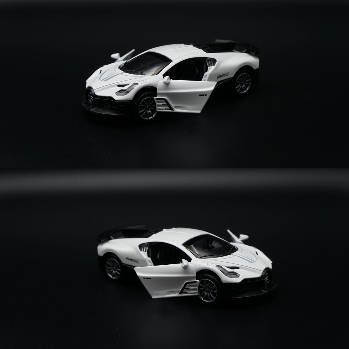 1:36 Bugatti Diecast Hypercar | White | Racing Number Livery -  Kunju Vandi
