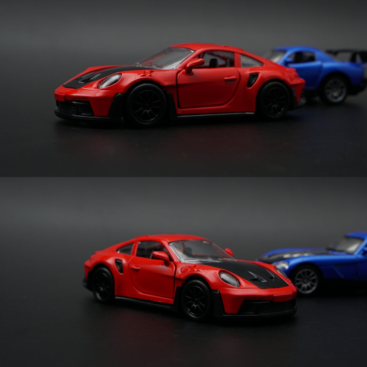 1:36 Diecast 2-Car Set | Porsche 911 Turbo S Red + Dodge Viper SRT Metallic Blue -  Kunju Vandi  