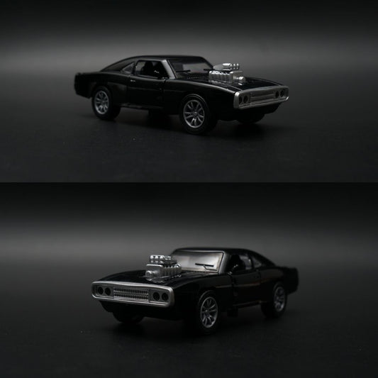 1:36 Diecast Dodge Charger | Black with Exposed Engine Blower | Collector's Model -  Kunju Vandi