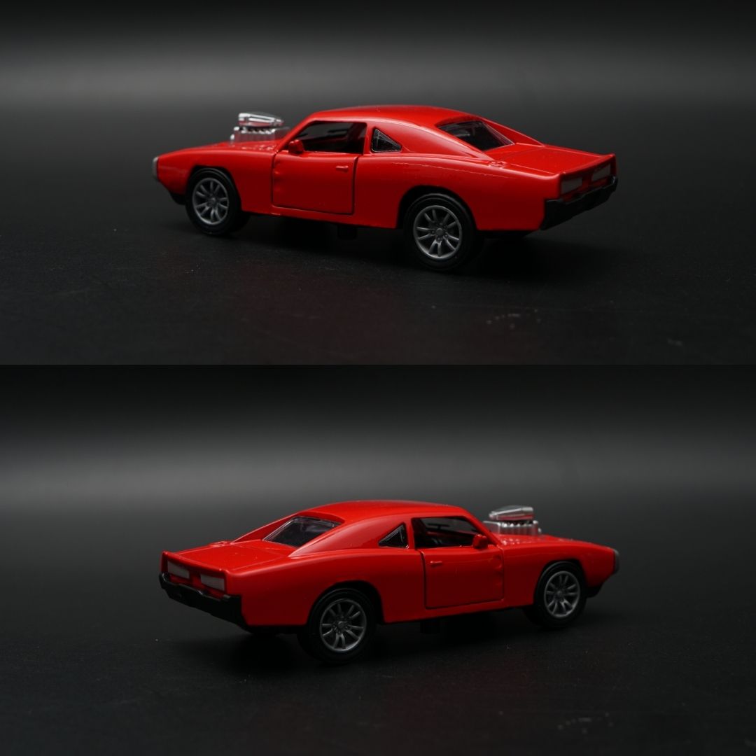 1:36 Diecast Dodge Charger | Red with Exposed Engine Blower | Collector's Model -  Kunju Vandi