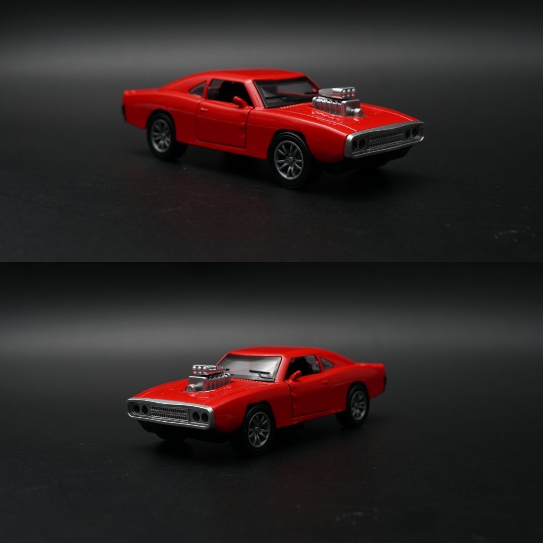 1:36 Diecast Dodge Charger | Red with Exposed Engine Blower | Collector's Model -  Kunju Vandi