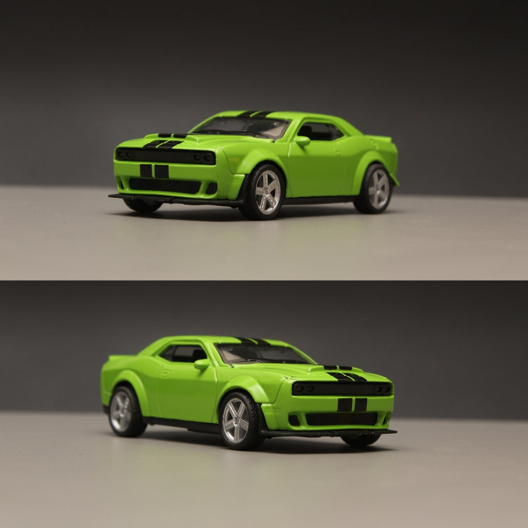 1:36 Dodge Challenger Diecast Green -  Kunju Vandi  