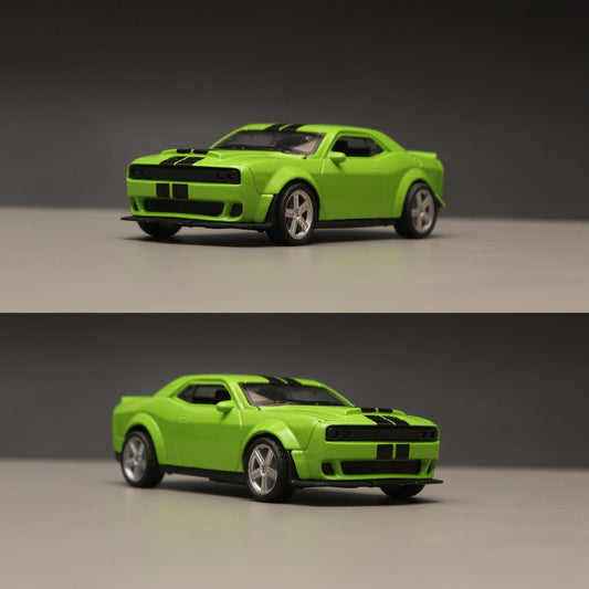 1:36 Dodge Challenger Diecast Green -  Kunju Vandi  