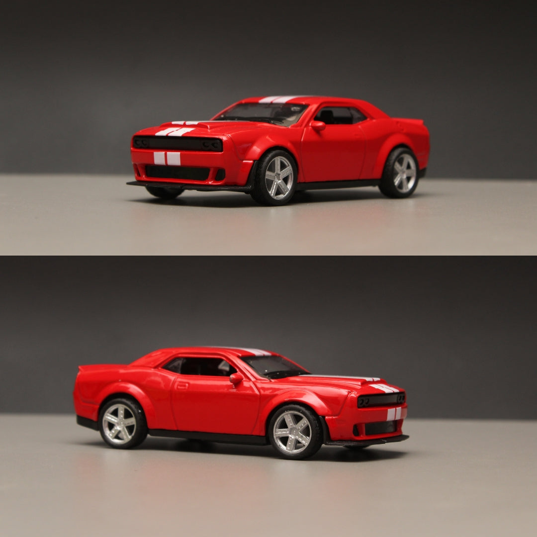 1:36 Dodge Challenger Diecast Red -  Kunju Vandi  