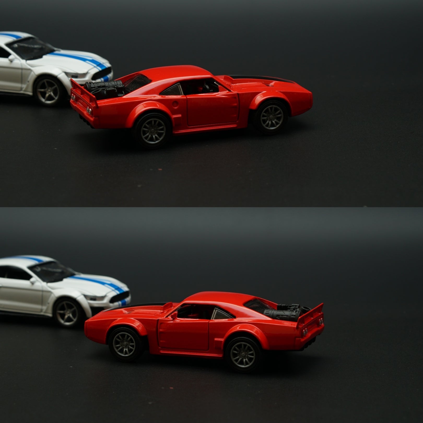 1:36 Dodge, Mustang Diecast Combo (Red,White) -  Kunju Vandi  