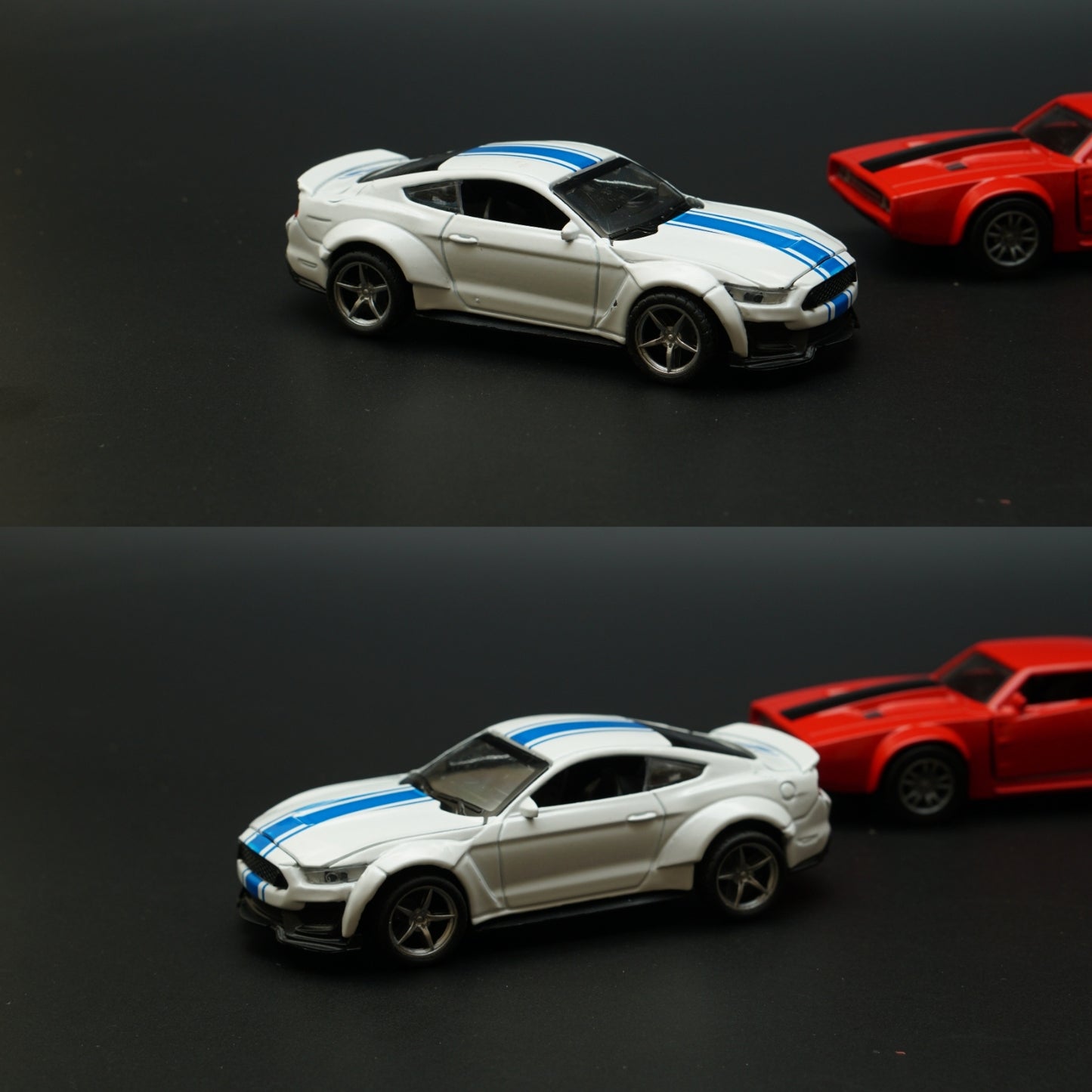 1:36 Dodge, Mustang Diecast Combo (Red,White) -  Kunju Vandi  