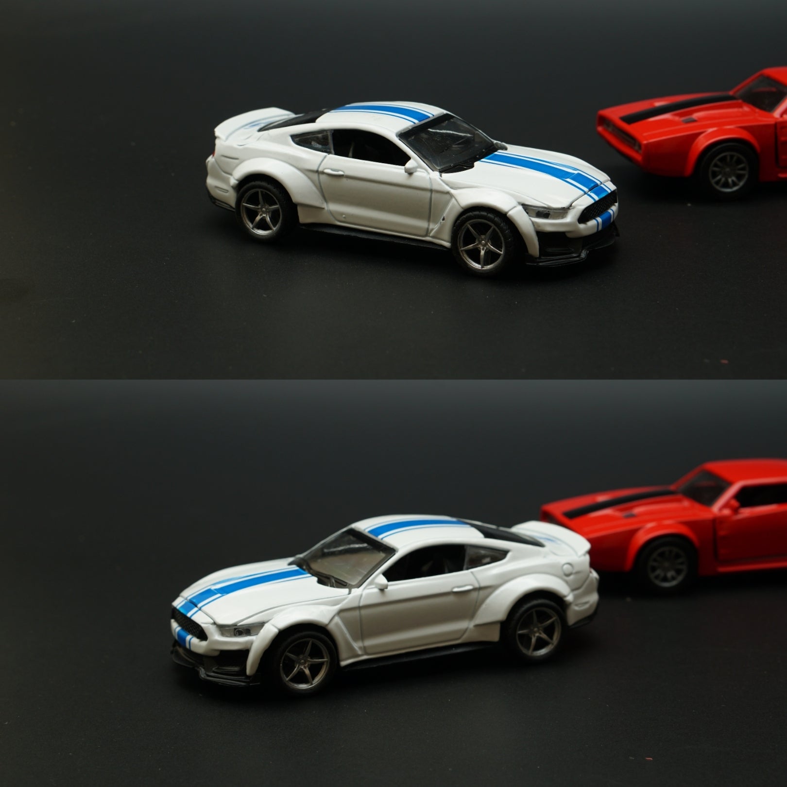 1:36 Dodge, Mustang Diecast Combo (Red,White) -  Kunju Vandi  