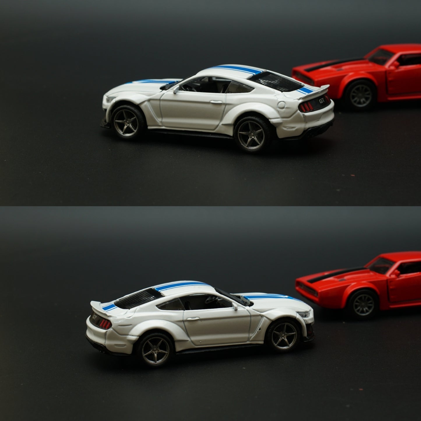 1:36 Dodge, Mustang Diecast Combo (Red,White) -  Kunju Vandi  