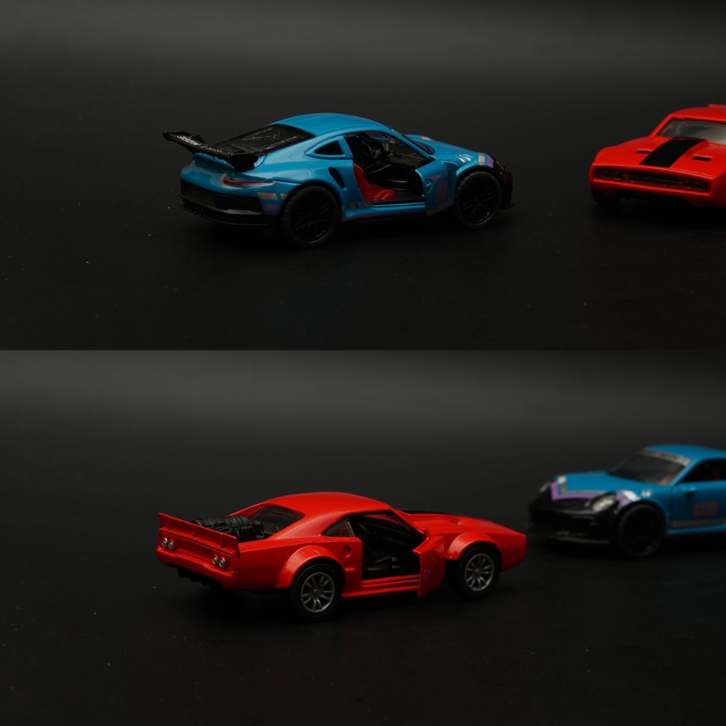 1:36 Dodge, Porsche Diecast Combo (Red,Blue) -  Kunju Vandi  