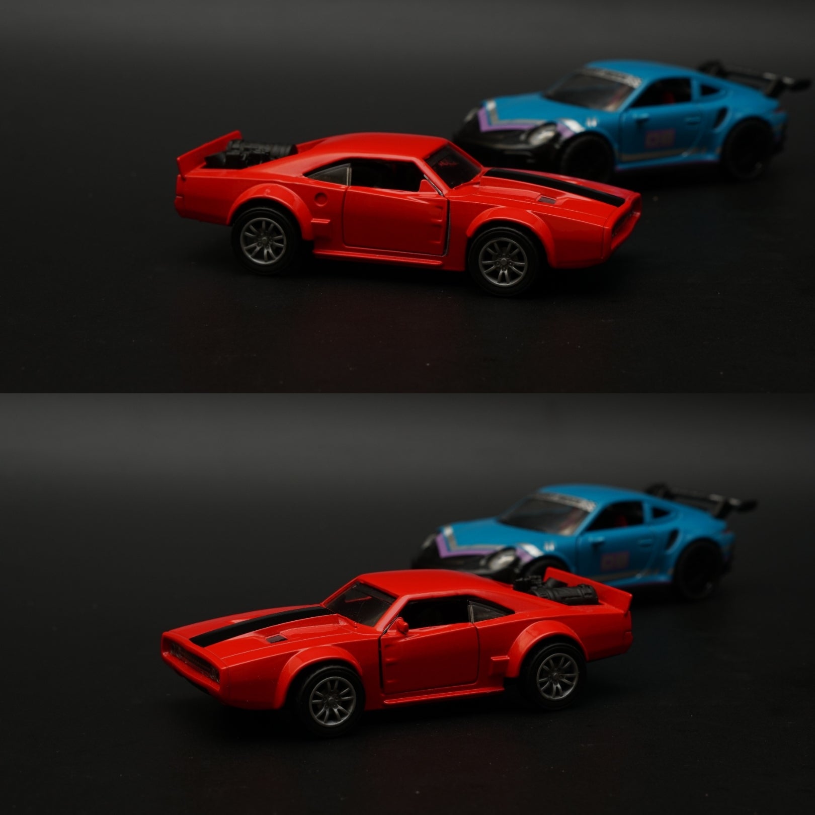 1:36 Dodge, Porsche Diecast Combo (Red,Blue) -  Kunju Vandi  