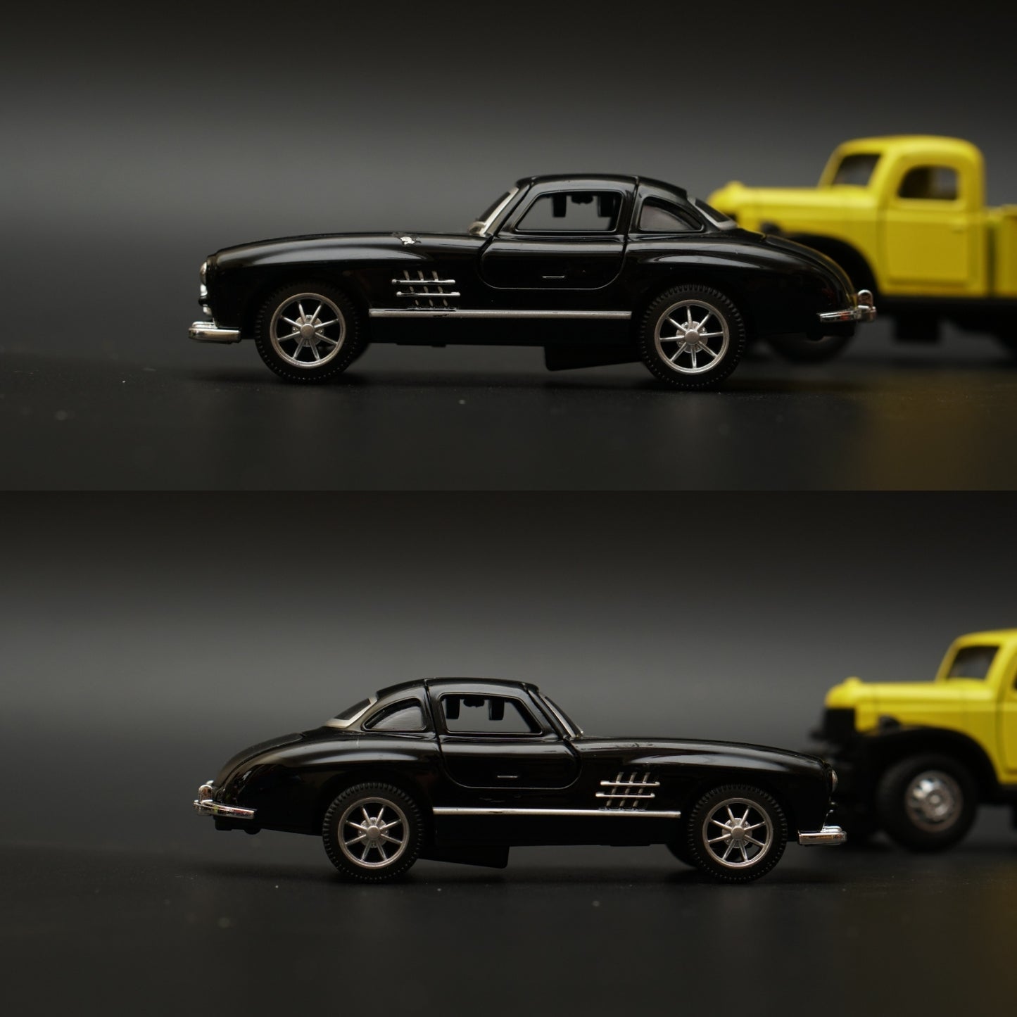 1:36 Dodge Power Wagon , Benz 300SL Combo (Black,Yellow) -  Kunju Vandi  