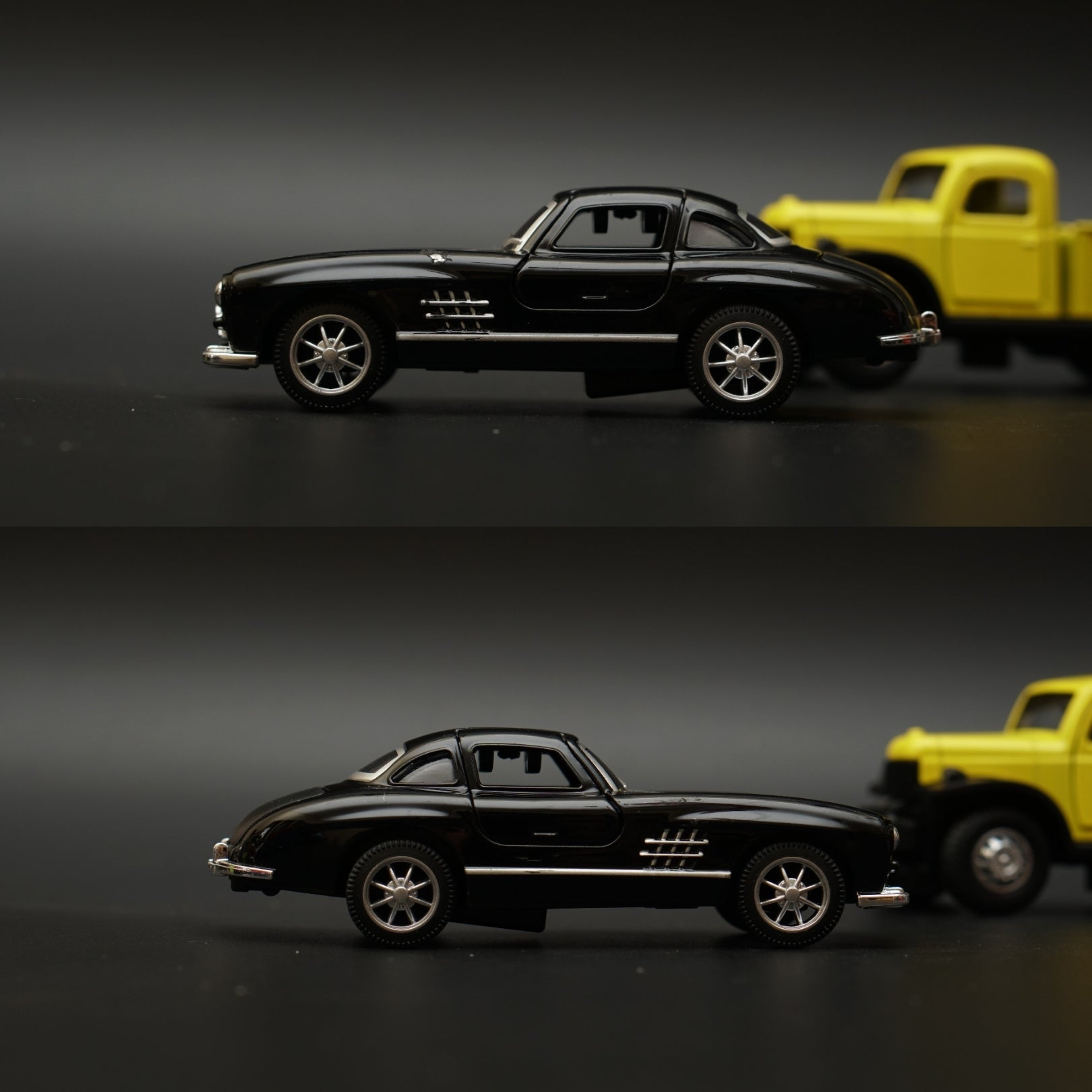 1:36 Dodge Power Wagon , Benz 300SL Combo (Black,Yellow) -  Kunju Vandi  