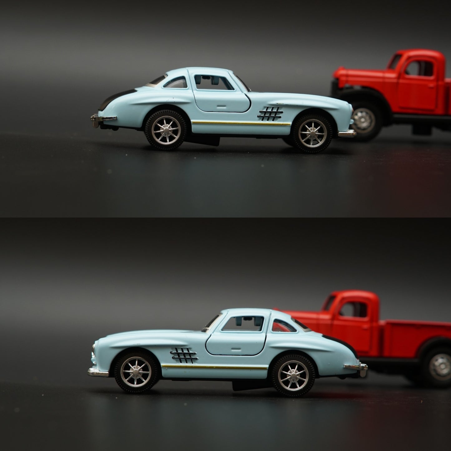 1:36 Dodge Power Wagon , Benz 300SL Combo (Blue,Red) -  Kunju Vandi  