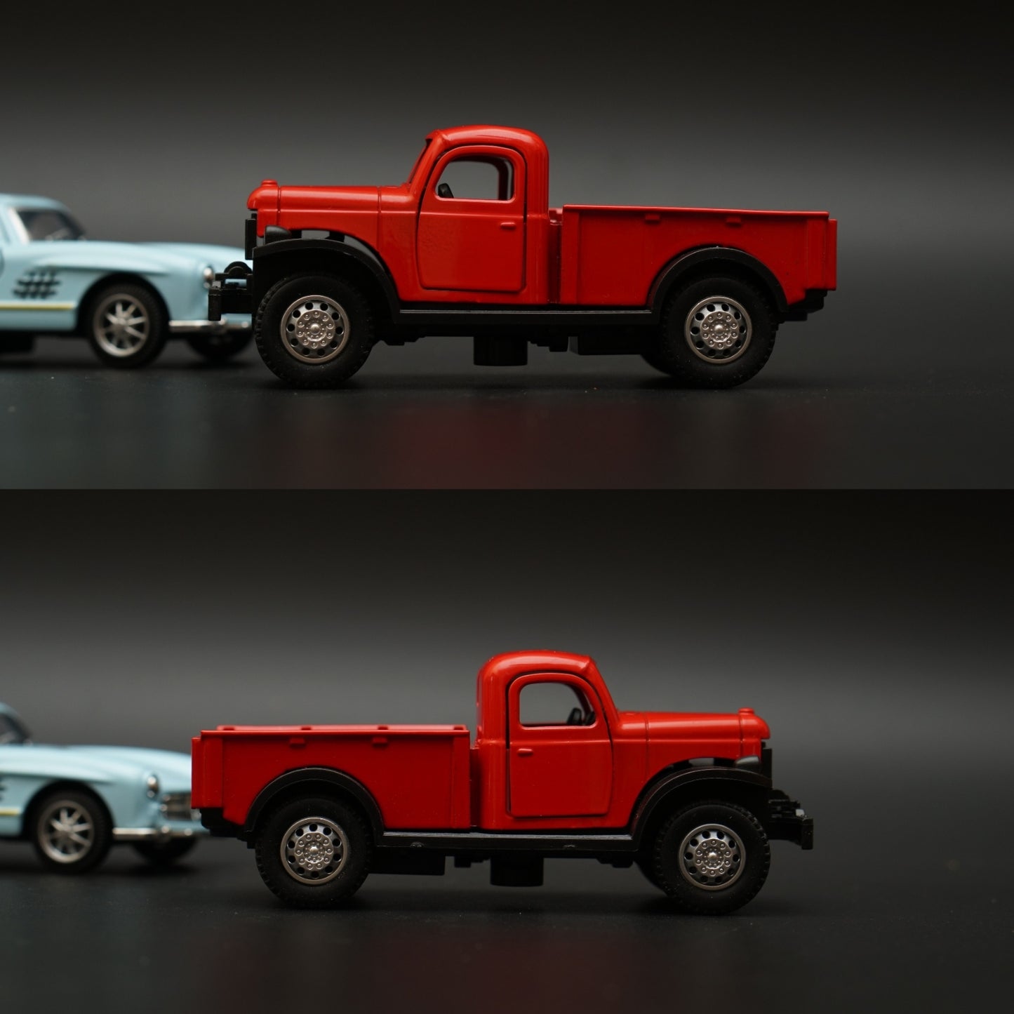 1:36 Dodge Power Wagon , Benz 300SL Combo (Blue,Red) -  Kunju Vandi  