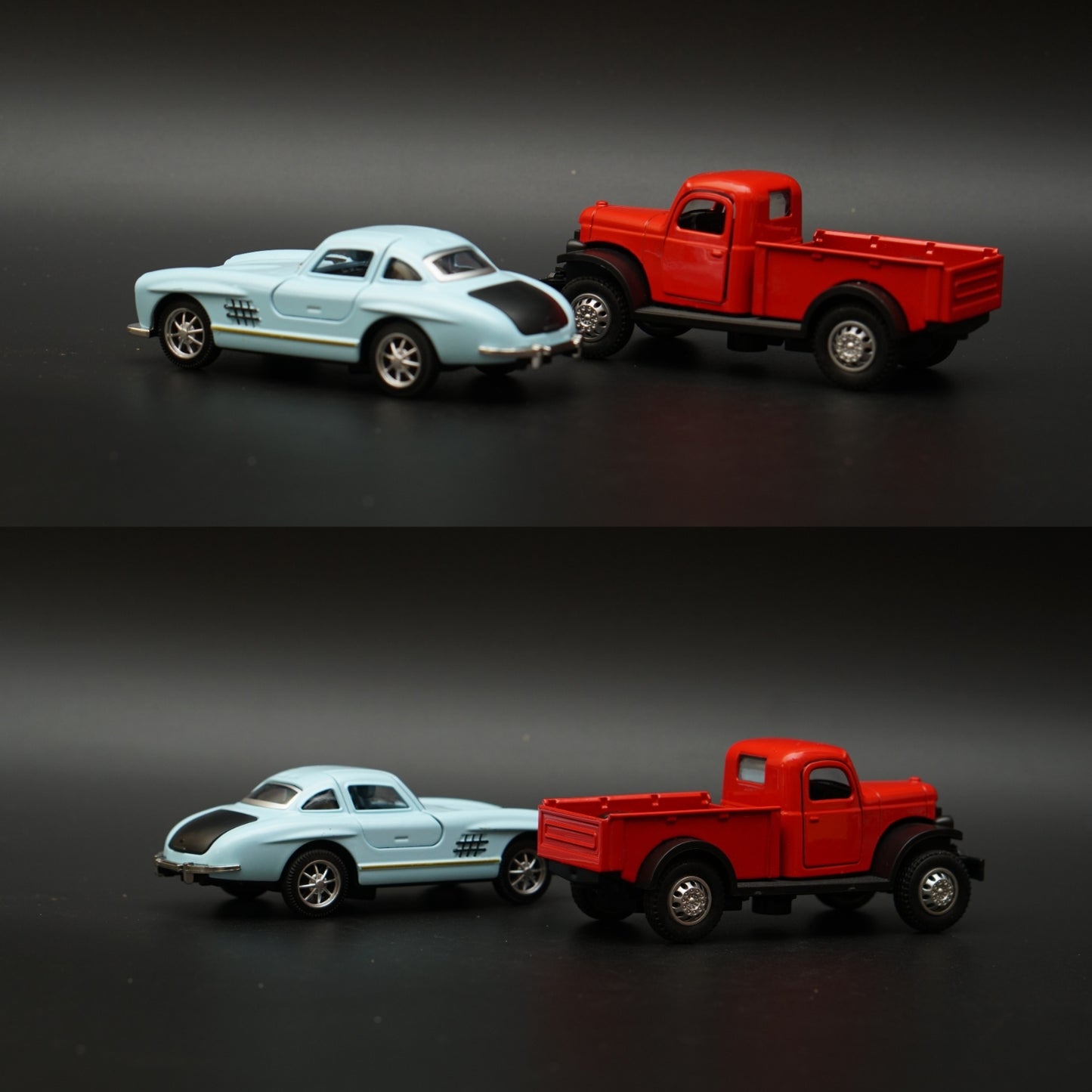 1:36 Dodge Power Wagon , Benz 300SL Combo (Blue,Red) -  Kunju Vandi  
