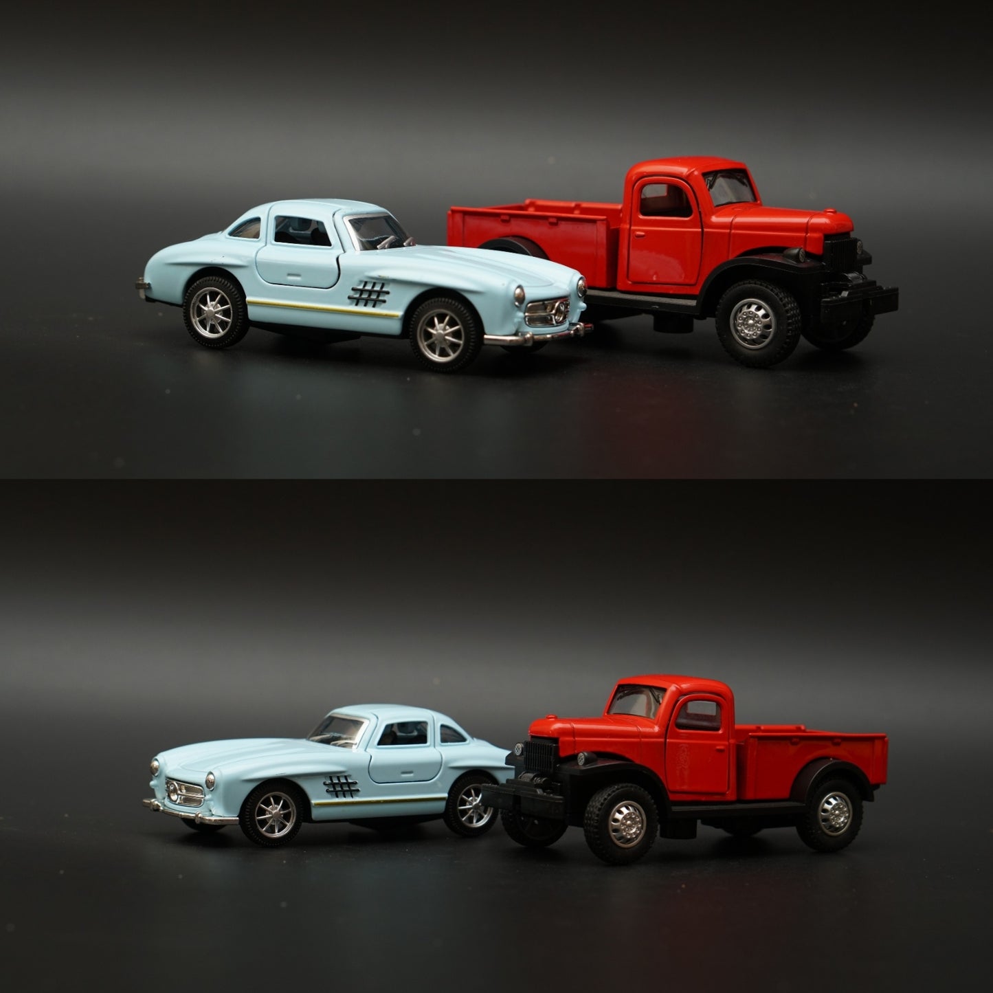 1:36 Dodge Power Wagon , Benz 300SL Combo (Blue,Red) -  Kunju Vandi  