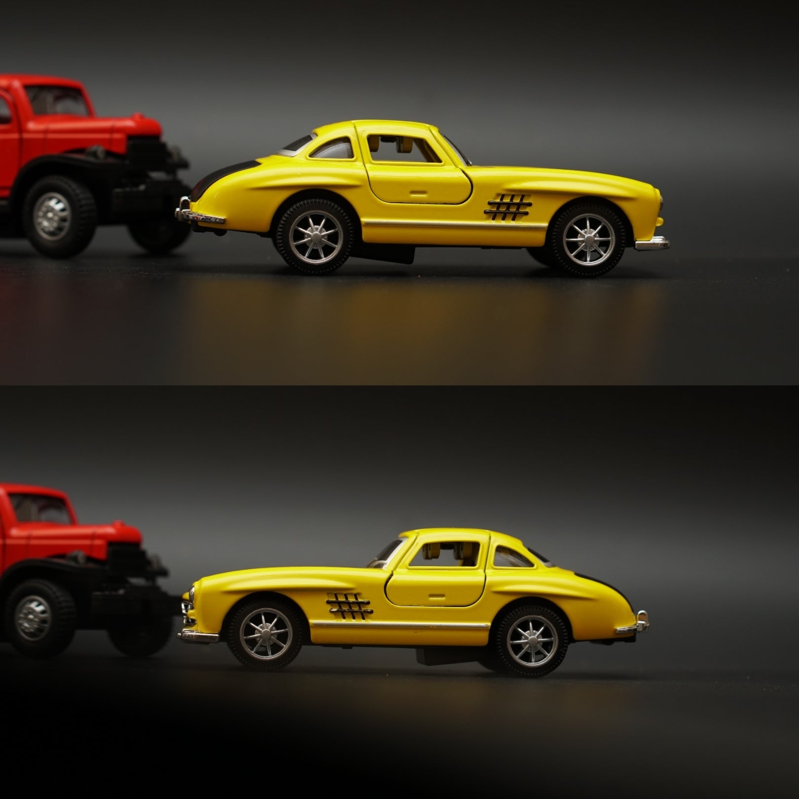 1:36 Dodge Power Wagon , Benz 300SL Combo (Red,Yellow) -  Kunju Vandi  