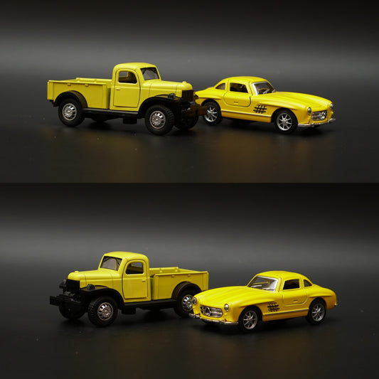 1:36 Dodge Power Wagon , Benz 300SL Combo (Yellow,Yellow) -  Kunju Vandi  