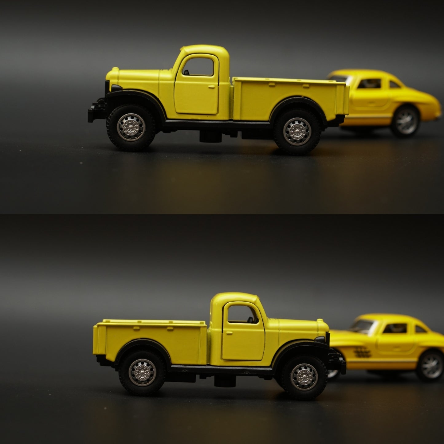 1:36 Dodge Power Wagon , Benz 300SL Combo (Yellow,Yellow) -  Kunju Vandi  