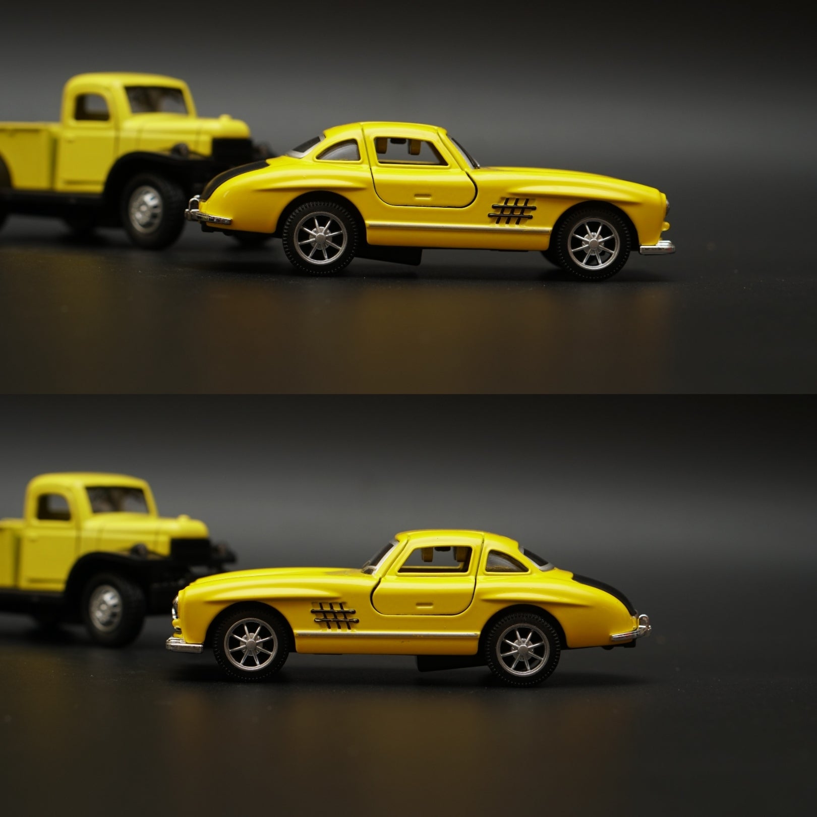 1:36 Dodge Power Wagon , Benz 300SL Combo (Yellow,Yellow) -  Kunju Vandi  