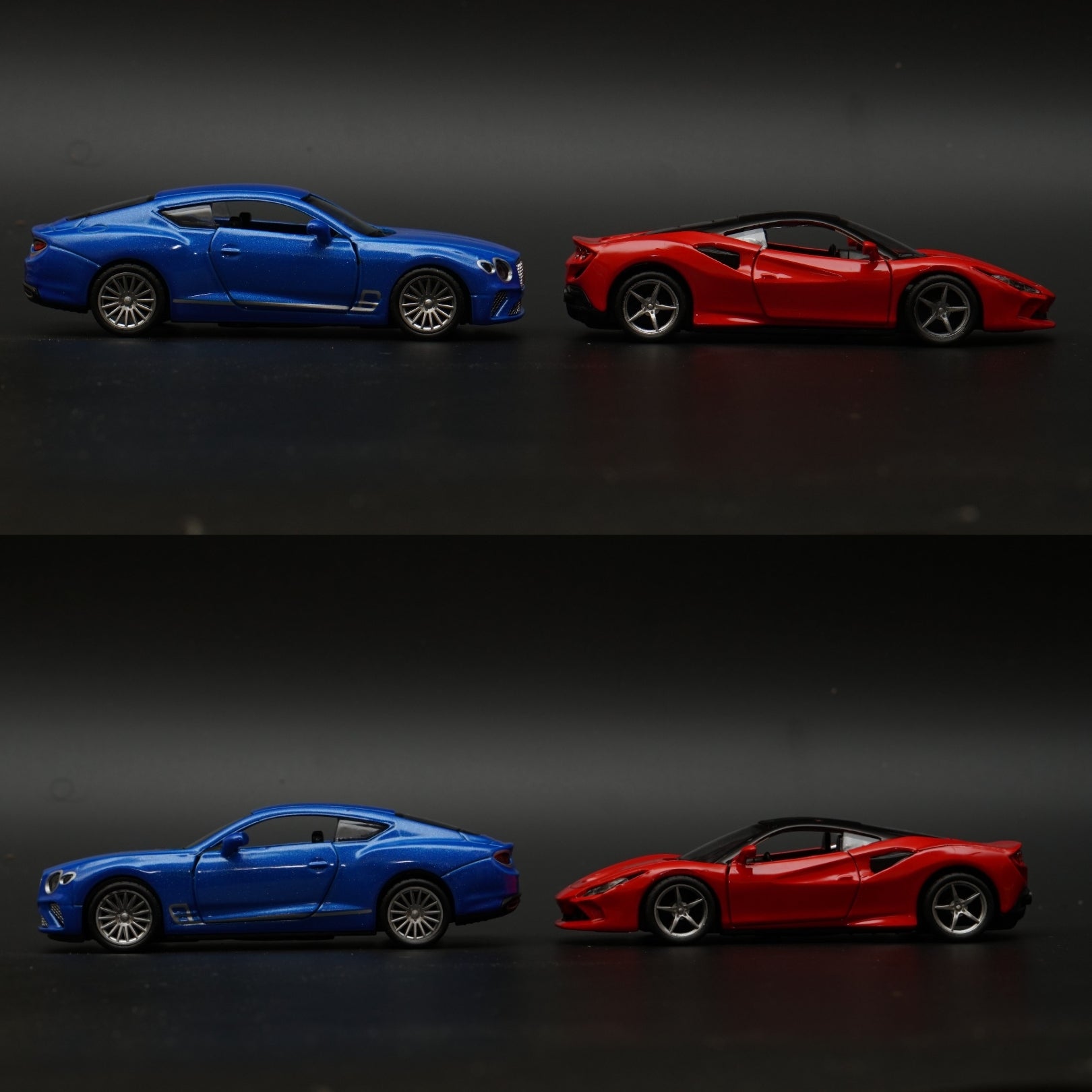 1:36 Ferrari , Bentley Diecast Combo (Blue,Red) -  Kunju Vandi  