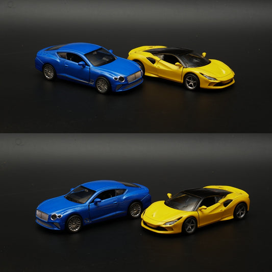 1:36 Ferrari , Bentley Diecast Combo (Yellow,Blue) -  Kunju Vandi  