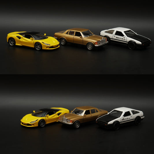 1:36 Ferrari , W123 , AE86 Diecast Combo (Yellow,Gold,White) -  Kunju Vandi  