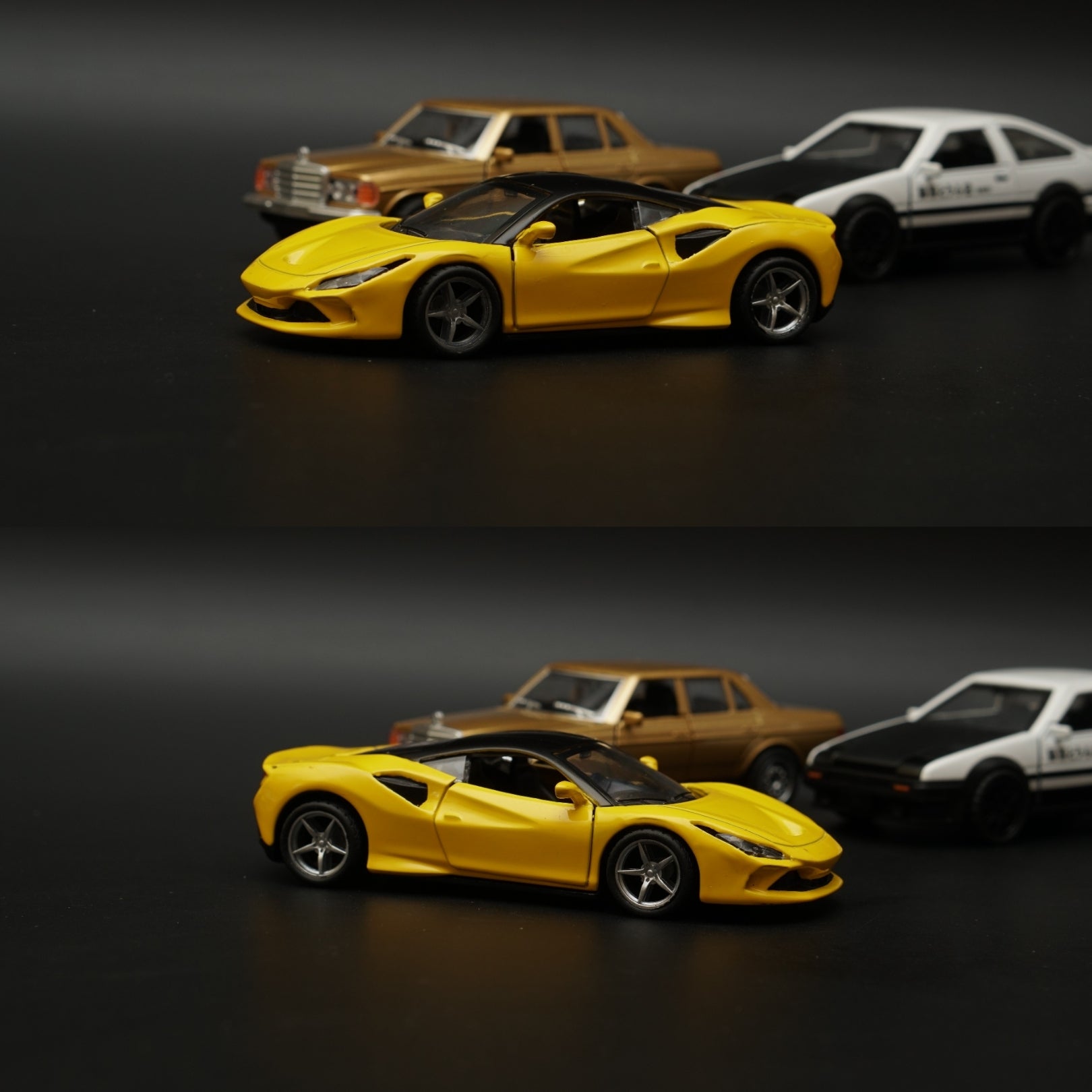1:36 Ferrari , W123 , AE86 Diecast Combo (Yellow,Gold,White) -  Kunju Vandi  