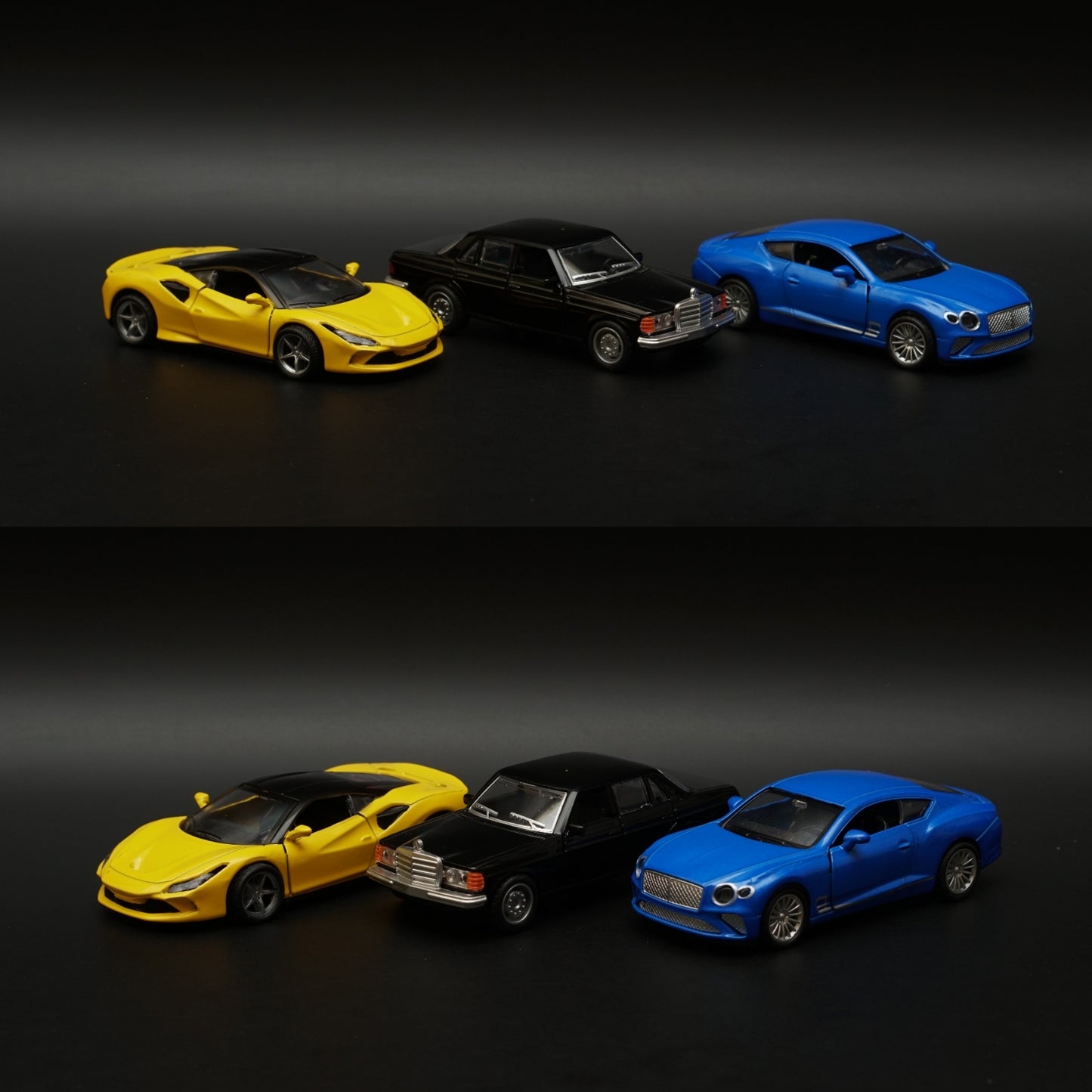 1:36 Ferrari , W123 , Bentley Diecast Combo (Yellow,Black,Blue) -  Kunju Vandi  
