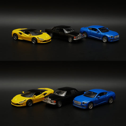 1:36 Ferrari , W123 , Bentley Diecast Combo (Yellow,Black,Blue) -  Kunju Vandi  