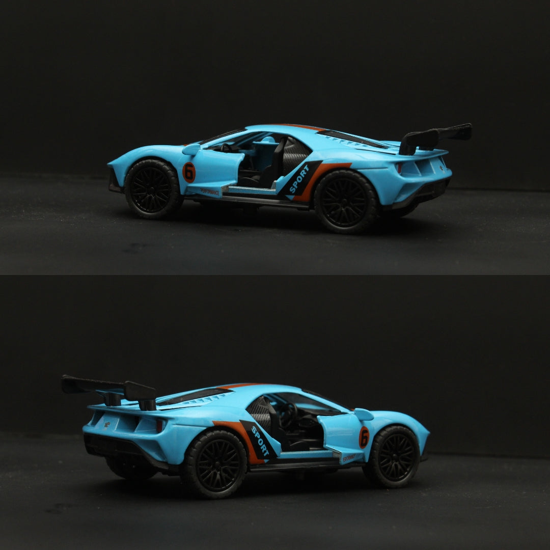 1:36 Ford GT  Diecast , Blue -  Kunju Vandi  