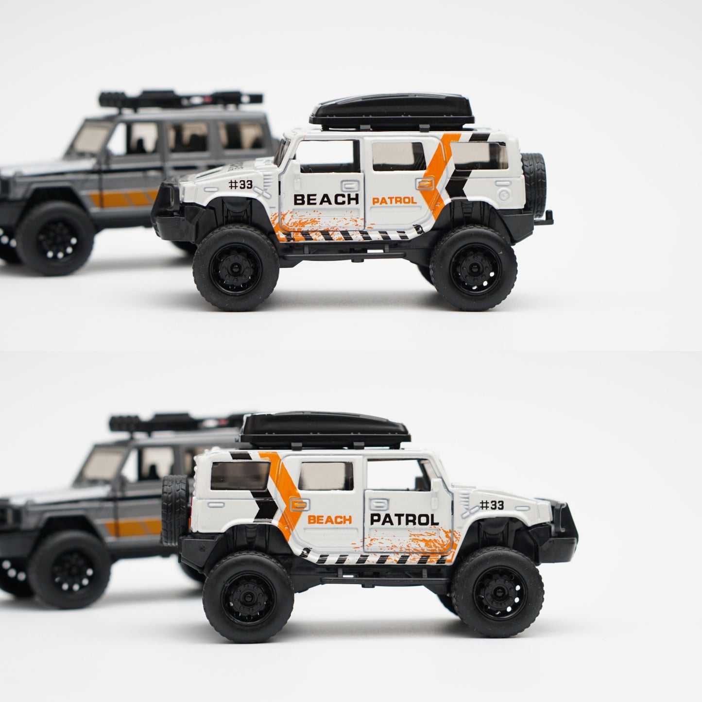 1:36 Hummer , Gwagon Diecast Combo (Grey, White) -  Kunju Vandi  