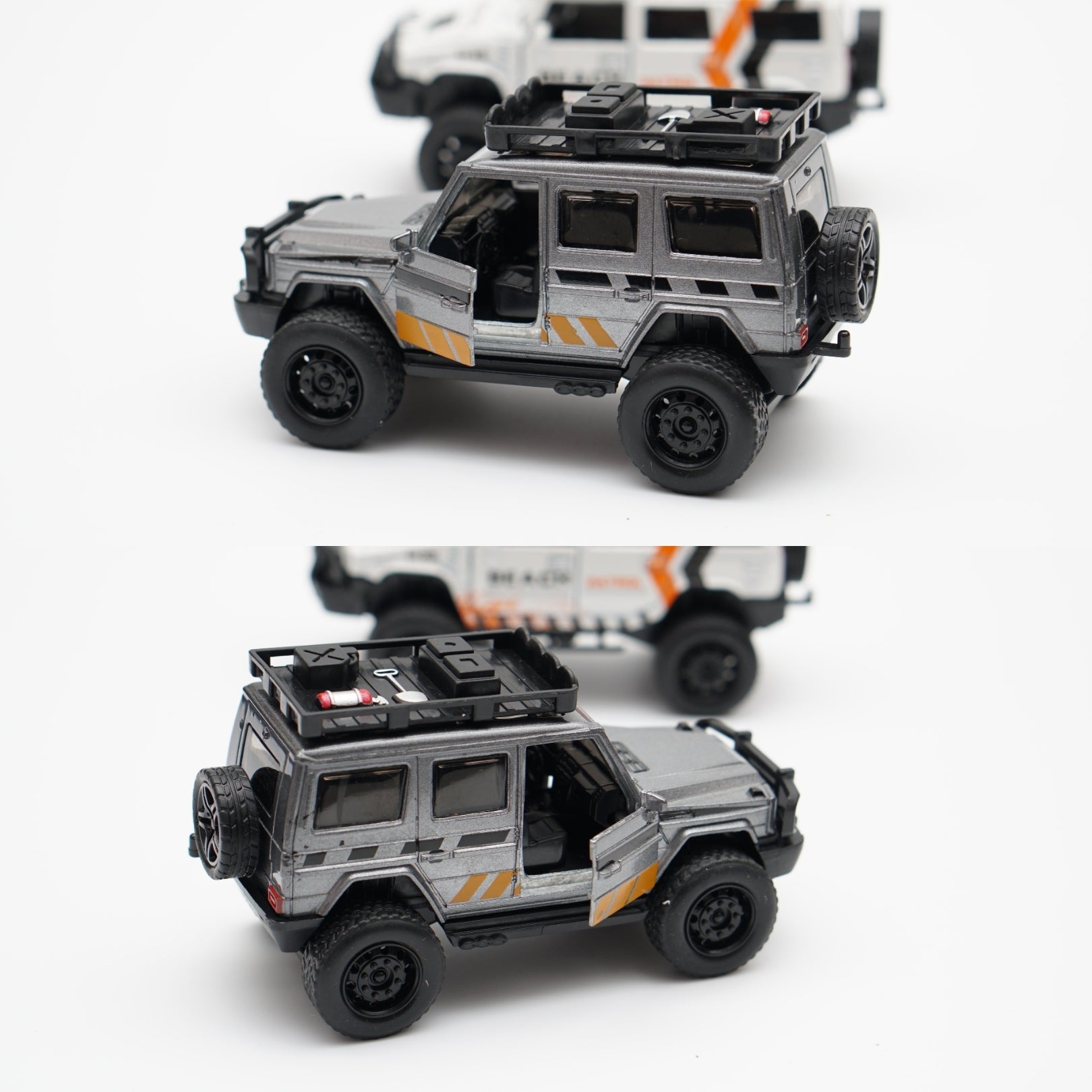 1:36 Hummer , Gwagon Diecast Combo (Grey, White) -  Kunju Vandi  