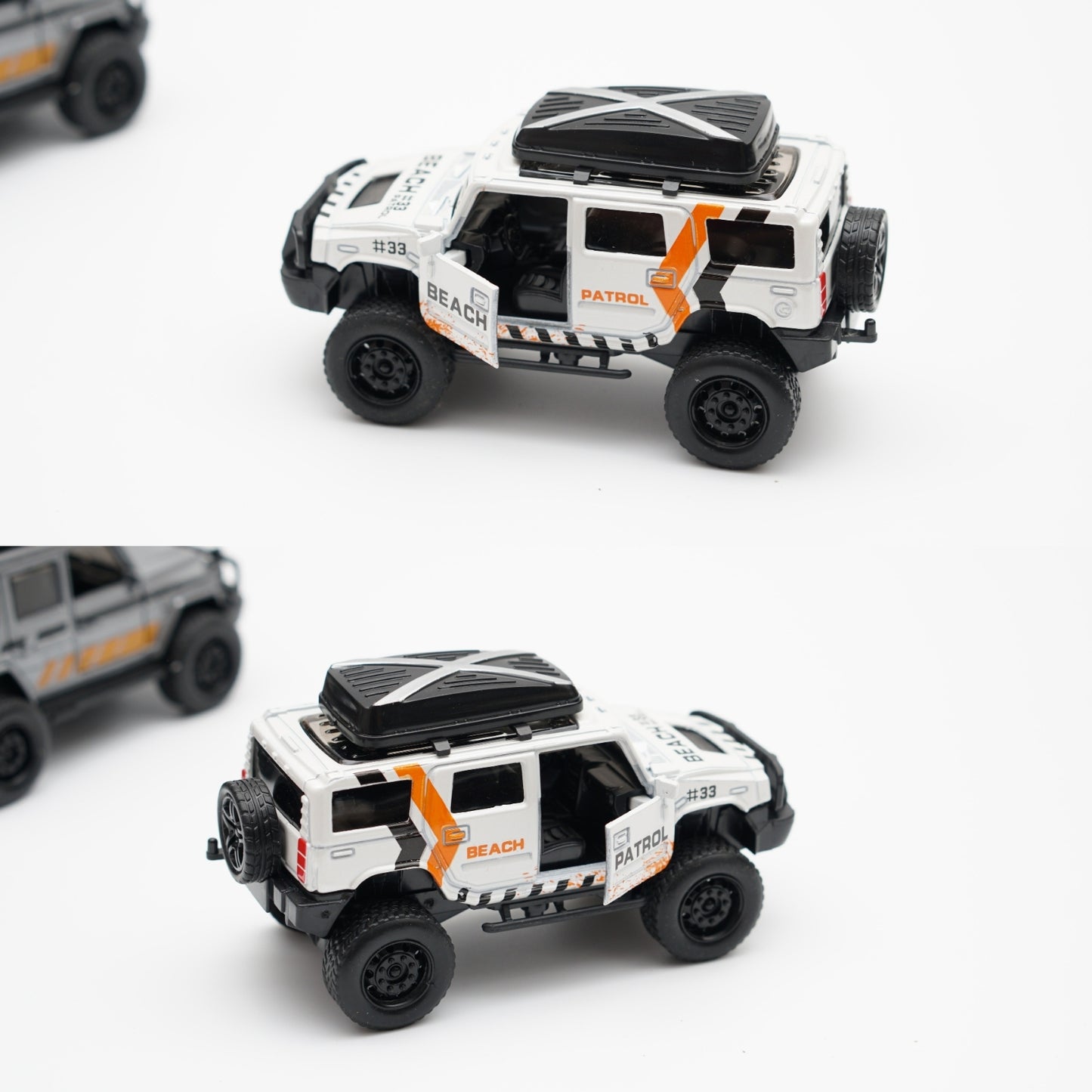 1:36 Hummer , Gwagon Diecast Combo (Grey, White) -  Kunju Vandi  