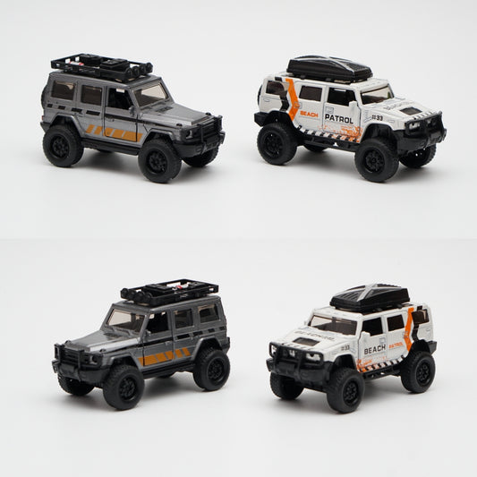1:36 Hummer , Gwagon Diecast Combo (Grey, White) -  Kunju Vandi  