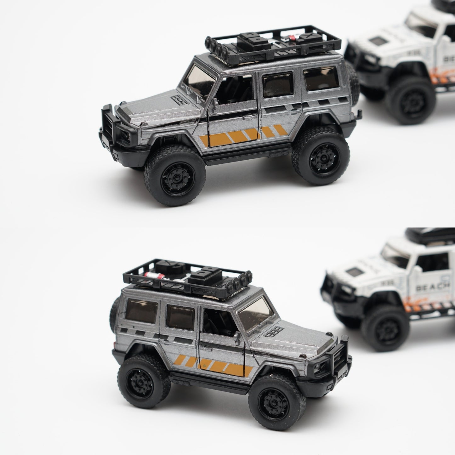 1:36 Hummer , Gwagon Diecast Combo (Grey, White) -  Kunju Vandi  