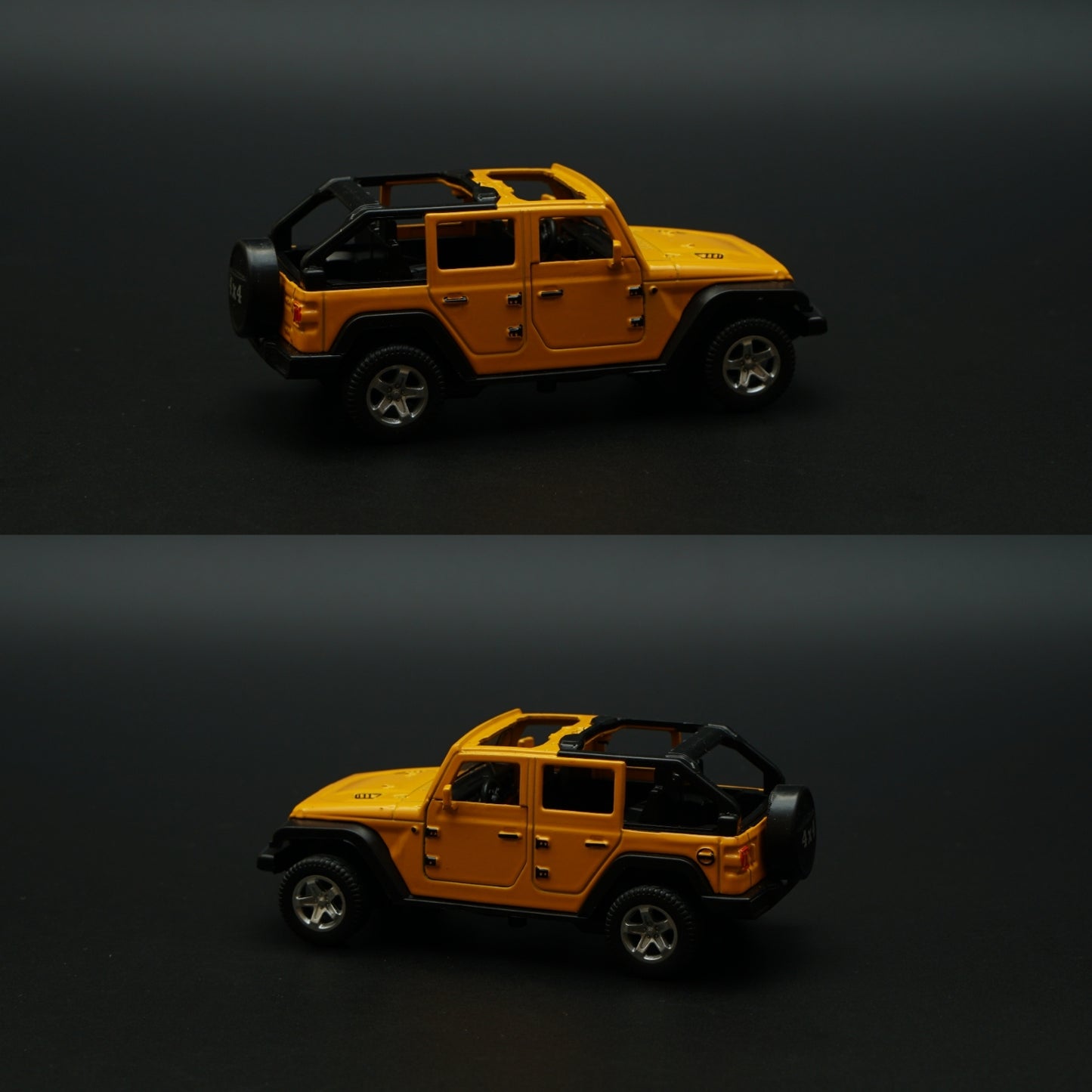 1:36 Jeep Diecast Yellow (Open Top) -  Kunju Vandi  
