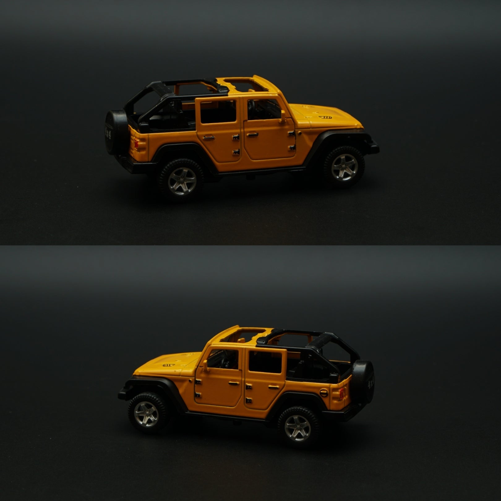 1:36 Jeep Diecast Yellow (Open Top) -  Kunju Vandi  