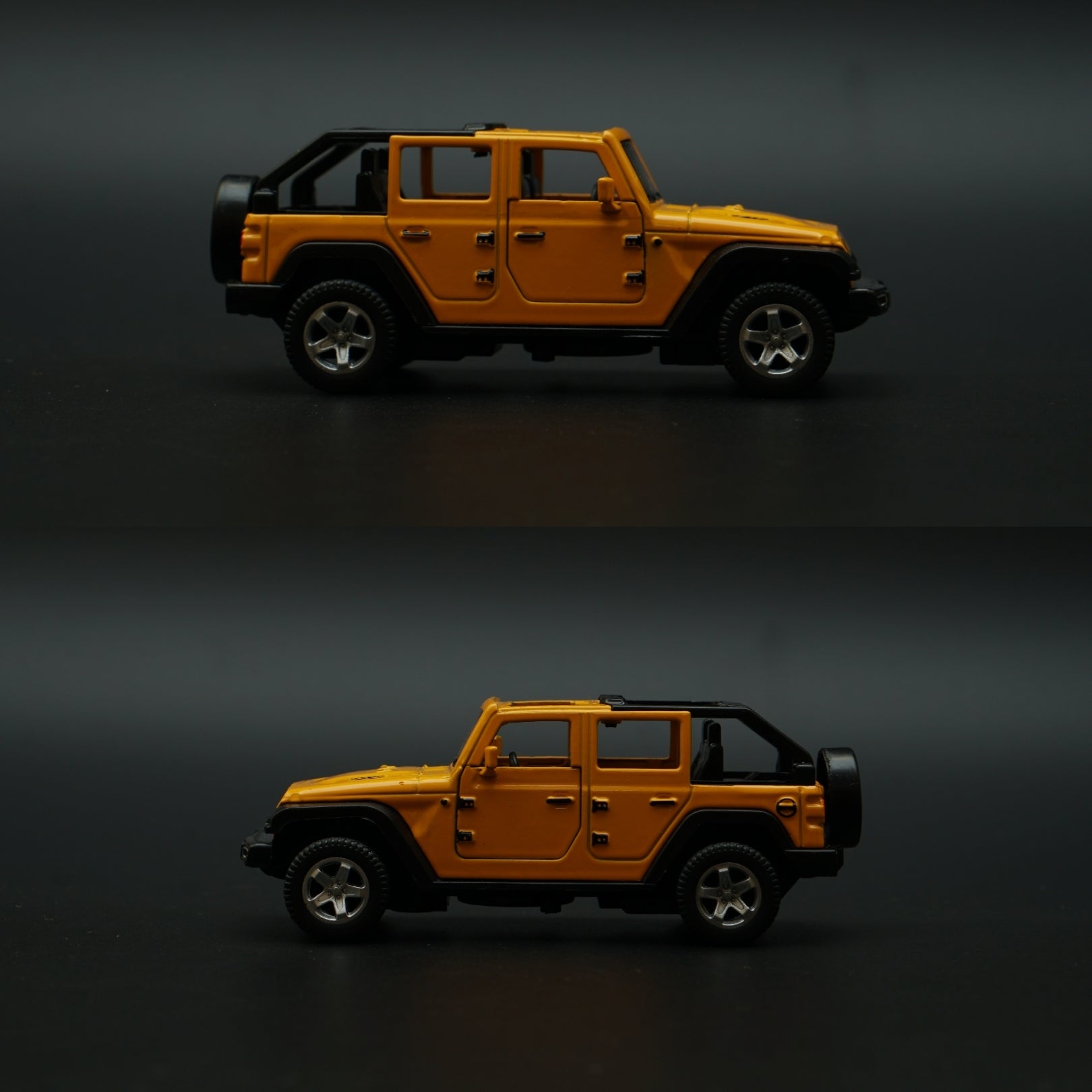 1:36 Jeep Diecast Yellow (Open Top) -  Kunju Vandi  