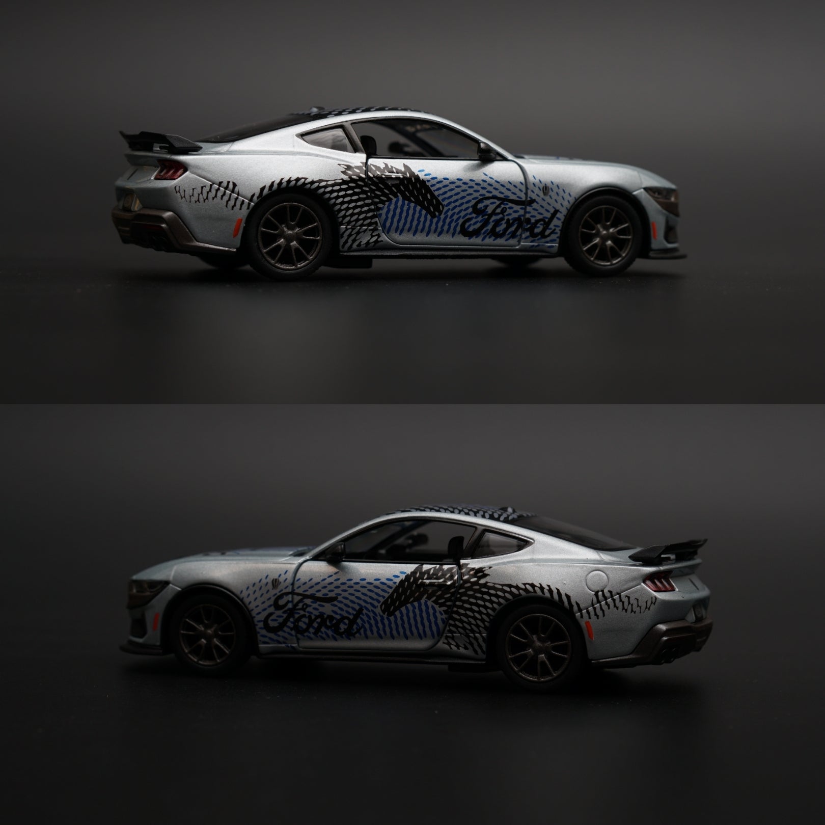 1:36 Kinsmart 2024 Ford Mustang Dark Horse (Silver) -  Kunju Vandi  