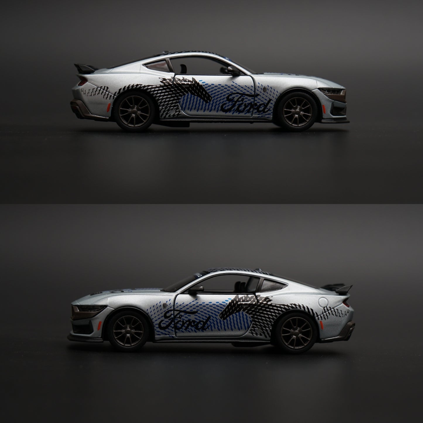 1:36 Kinsmart 2024 Ford Mustang Dark Horse (Silver) -  Kunju Vandi  