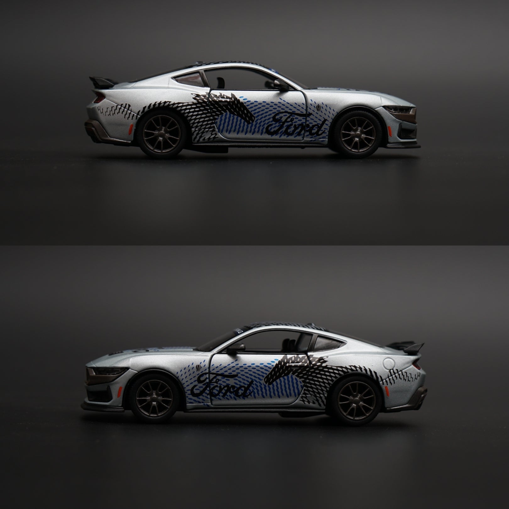 1:36 Kinsmart 2024 Ford Mustang Dark Horse (Silver) -  Kunju Vandi  