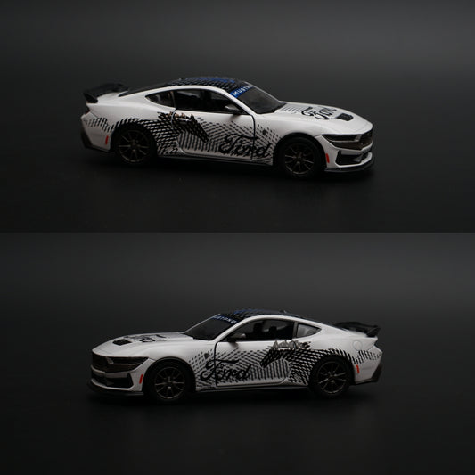 1:36 Kinsmart 2024 Ford Mustang Dark Horse (White) -  Kunju Vandi  