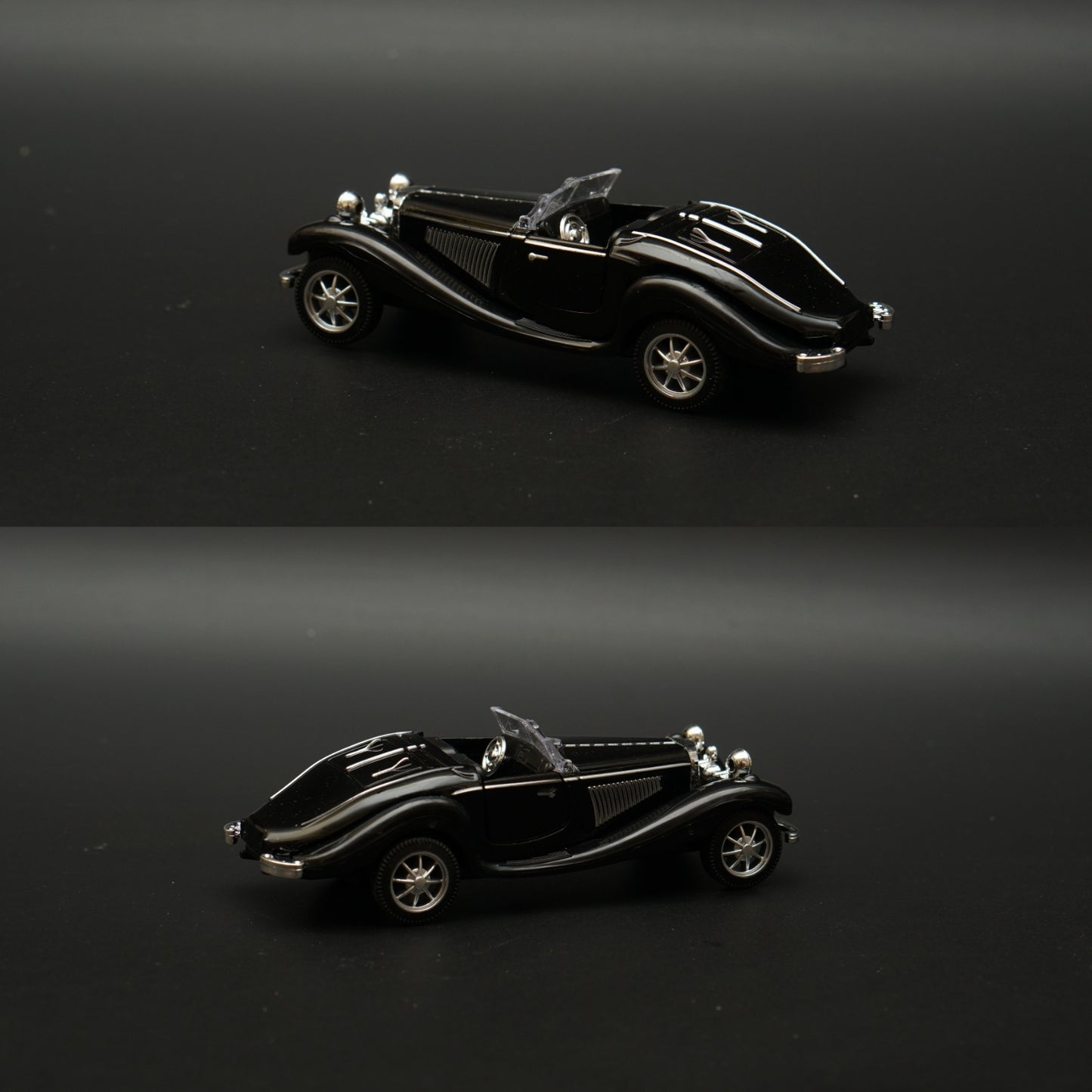 1:36 Mercedes-Benz 500K Vintage Car Black (Open top) -  Kunju Vandi  