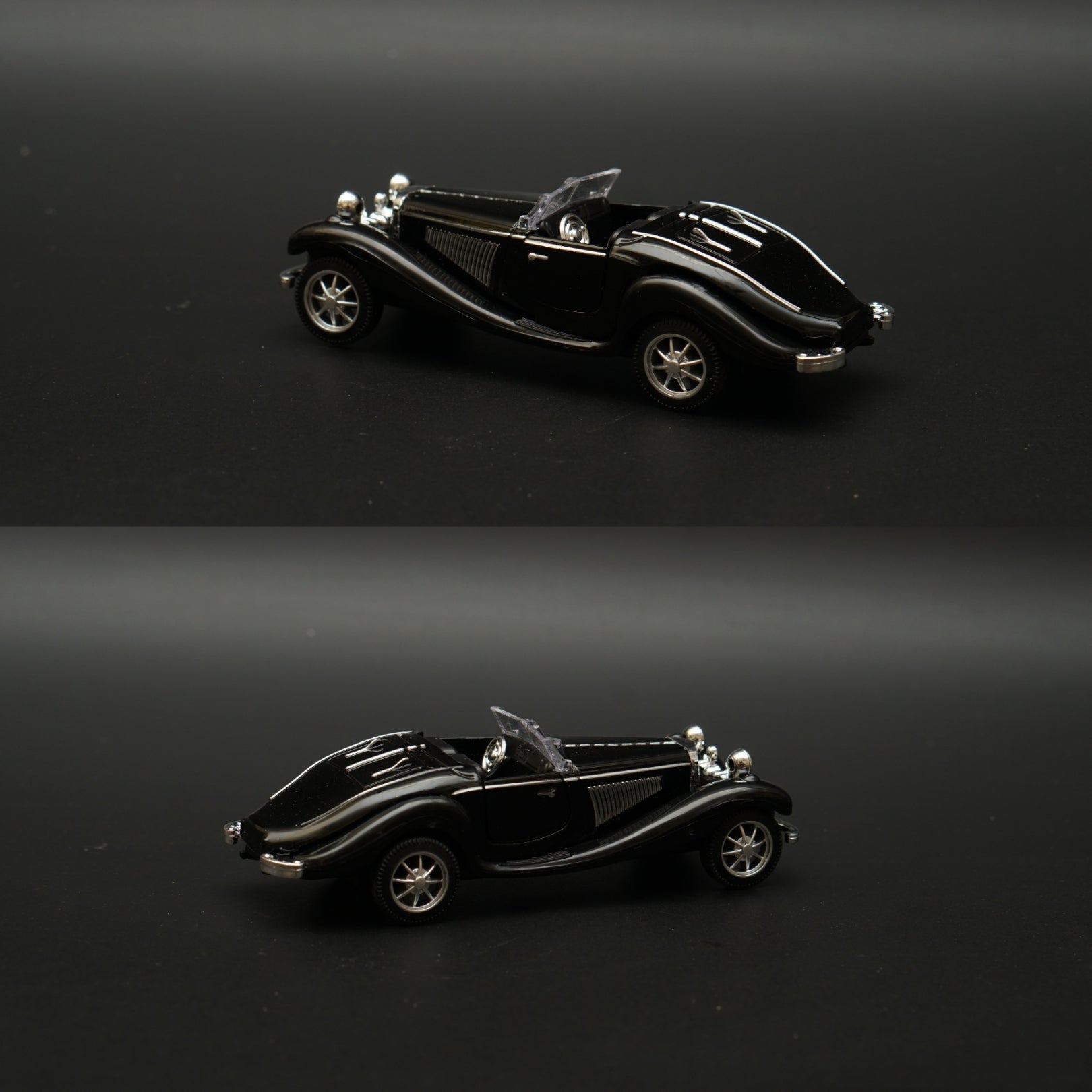 1:36 Mercedes-Benz 500K Vintage Car Black (Open top) -  Kunju Vandi  