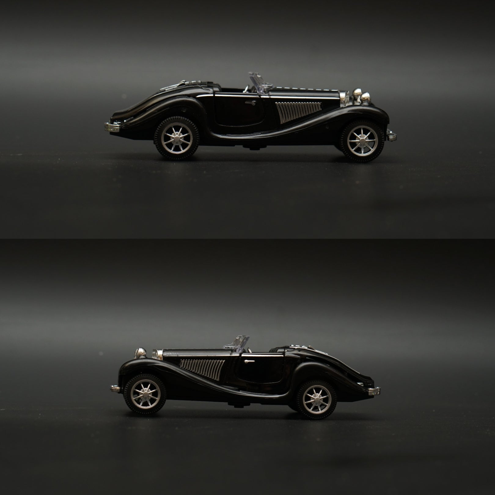 1:36 Mercedes-Benz 500K Vintage Car Black (Open top) -  Kunju Vandi  