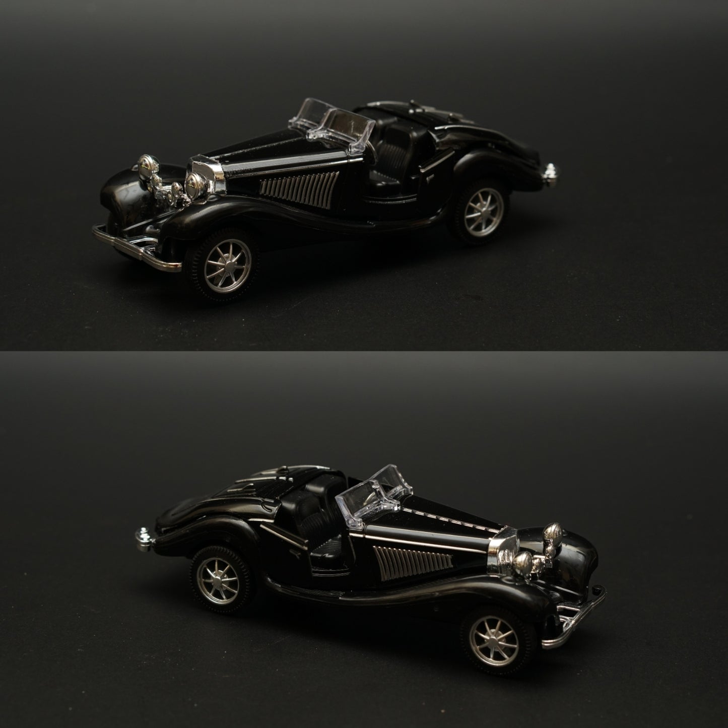 1:36 Mercedes-Benz 500K Vintage Car Black (Open top) -  Kunju Vandi  